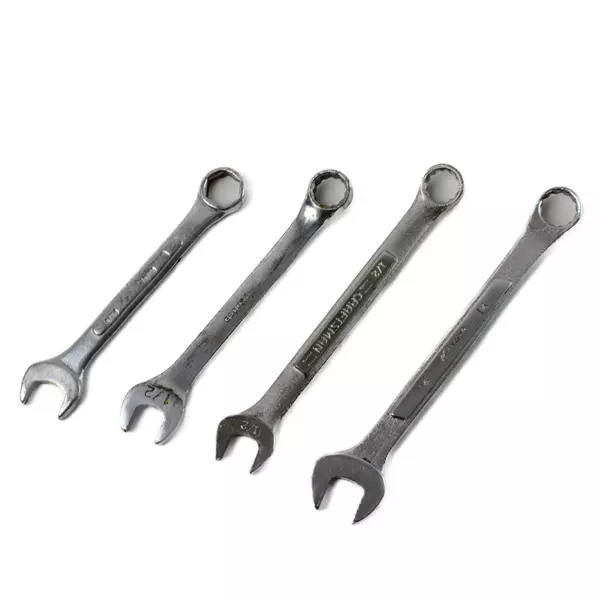 Lot of 4 Wrenches Assorted Sizes Used Hand Tools