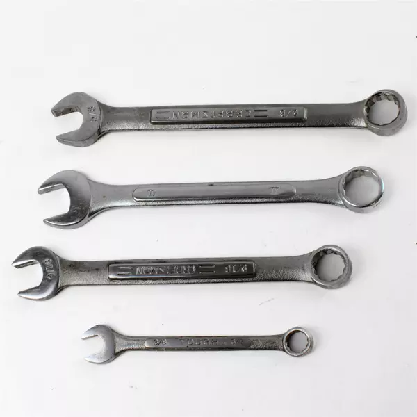Lot of 4 Wrenches 9/16" 5/8" 17mm 3/8" Used Hand Tools