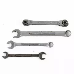 Lot of 4 Assorted Used Hand Wrenches 3/16" 5/16" 7/16" 9/16" Tools