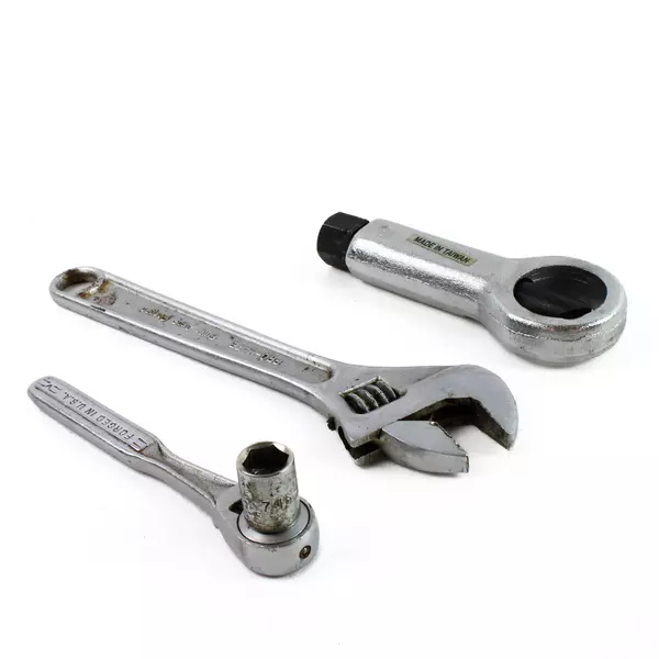 Lot of 3 Tools Nut Splitter Socket Wrench & Adjustable Wrench Set
