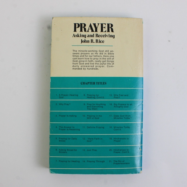 Vintage Prayer Asking and Receiving by John R Rice 1970 Paperback