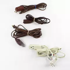 Lot of 4 Brown & White Extension Cords Untested