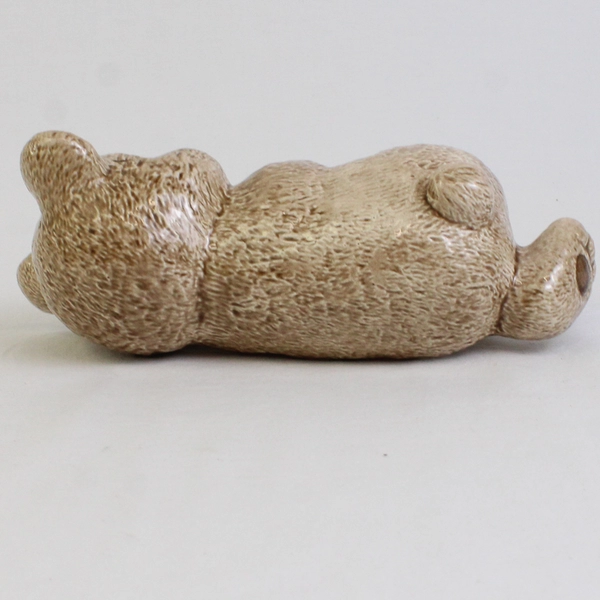 Unbranded Brown Ceramic Sleeping/Lounging Bear Decorative 8.5" Long