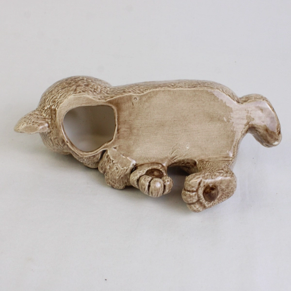 Unbranded Brown Ceramic Sleeping/Lounging Bear Decorative 8.5" Long