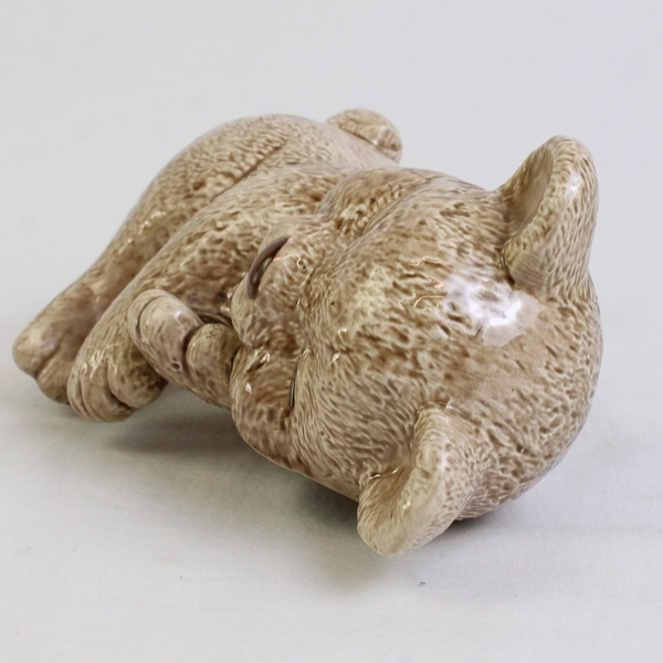 Unbranded Brown Ceramic Sleeping/Lounging Bear Decorative 8.5" Long