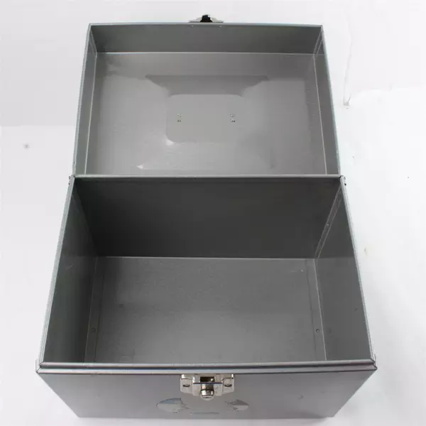 Vintage Hamilton Porta-File Locking Metal File Box Gray with Key