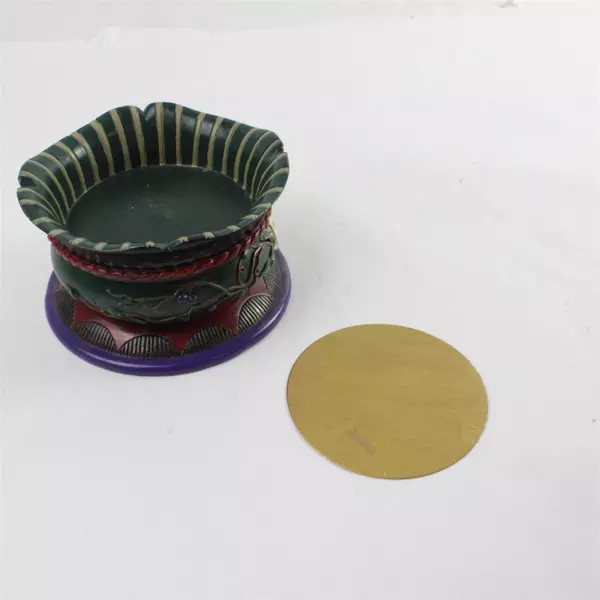 Hand Painted Ceramic Bowl Planter Floral Bird Motif 4.75" x 2.75" Vintage