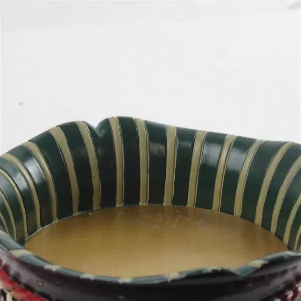 Hand Painted Ceramic Bowl Planter Floral Bird Motif 4.75" x 2.75" Vintage