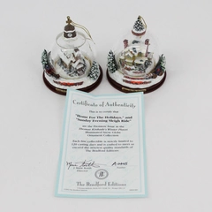 2002 Thomas Kinkade Winter Places Snow Globes Set 1 Home For The Holidays w/ COA