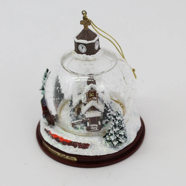 2002 Thomas Kinkade Winter Places Snow Globes Set 1 Home For The Holidays w/ COA