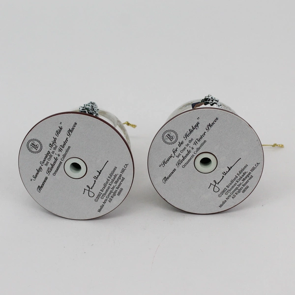 2002 Thomas Kinkade Winter Places Snow Globes Set 1 Home For The Holidays w/ COA