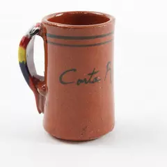 Handmade Costa Rica Mini Mug Brown Parrot Souvenir Collectible 2.75" 