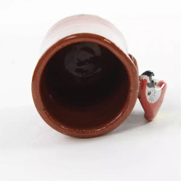 Handmade Costa Rica Mini Mug Brown Parrot Souvenir Collectible 2.75" 