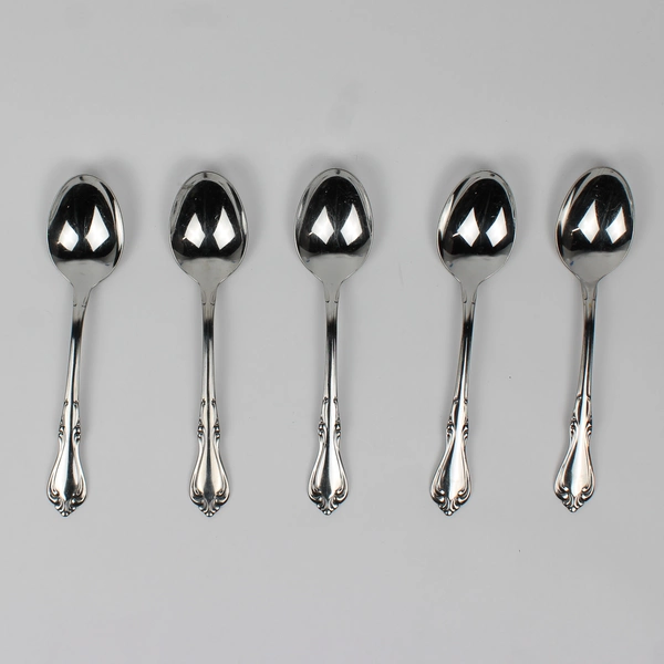 Lot Of 5 Oneida Silver Sutton Place (Stainless) Flatware Soup Spoons 7" Long