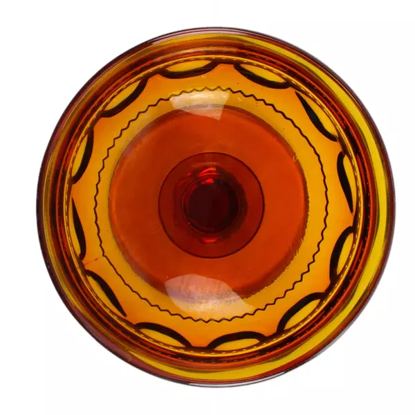 Vintage Indiana Glass Amber Thumbprint 4" Footed Sherbet Dish