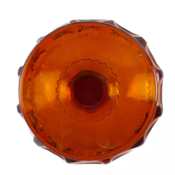 Vintage Indiana Glass Amber Thumbprint 4" Footed Sherbet Dish