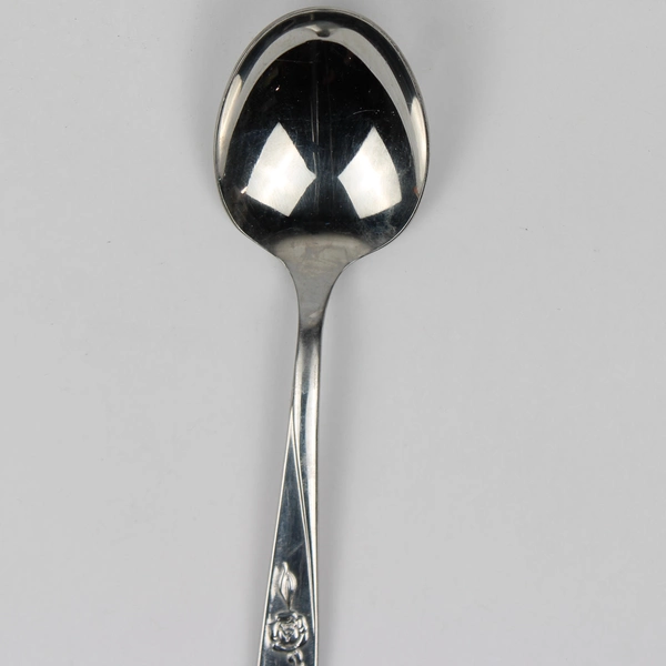 Lot Of 4 Roger Williams Spring Flower Stainless Flatware 3 Soup Spoons & 1 Sugar