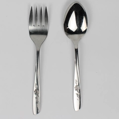 Lot Of 2 William Rogers Spring Flour Stainless Flatware Serving Set 8" Long
