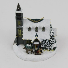 2000 Thomas Kinkade Winter Memories Cottage Ornament Moonlit Village Church