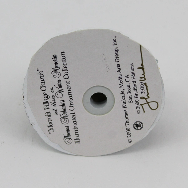 2000 Thomas Kinkade Winter Memories Cottage Ornament Moonlit Village Church