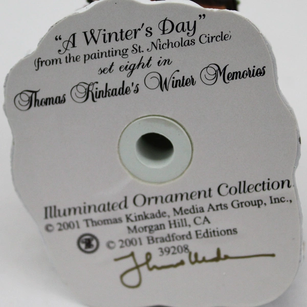 2001 Thomas Kinkade Winter Memories Cottage Ornament A Winter's Day