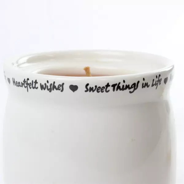 Heartfelt Wishes Crock Candle Pumpkin Tart Scented 6" Fall Holiday Decor