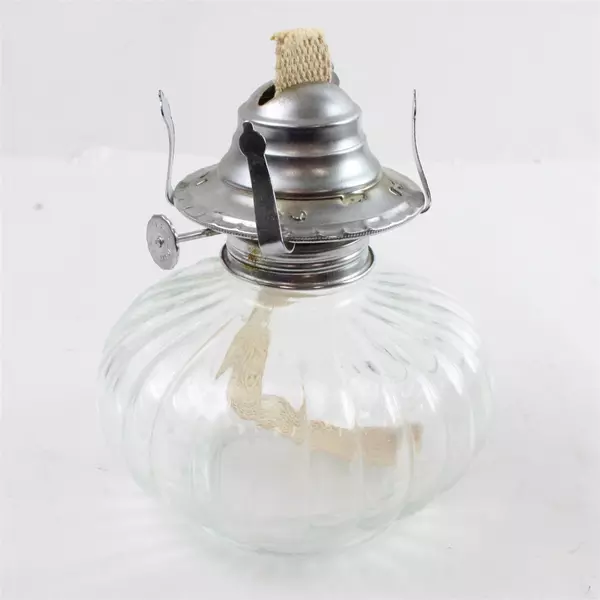 Lamplight Farms Vintage Clear Glass Oil Kerosene Lamp Base 6.5" 