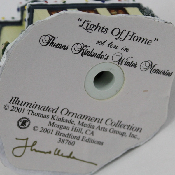 2001 Thomas Kinkade Winter Memories Cottage Ornament Lights of Home