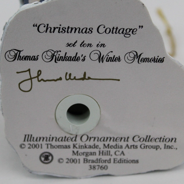 2001 Thomas Kinkade Winter Memories Cottage Ornament Christmas Cottage