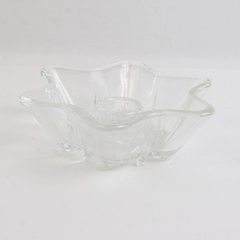 Vintage Anchor Hocking Clear Glass Star Taper Candle Holder