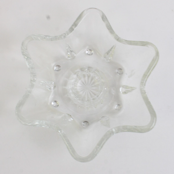 Vintage Anchor Hocking Clear Glass Star Taper Candle Holder