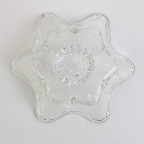 Vintage Anchor Hocking Clear Glass Star Taper Candle Holder