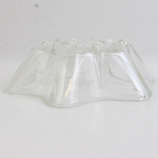 Vintage Anchor Hocking Clear Glass Star Taper Candle Holder