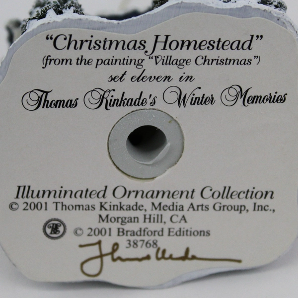2001 Thomas Kinkade Winter Memories Cottage Ornament Christmas Homestead