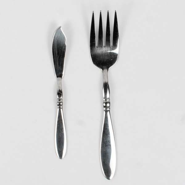 Lot Of 2 Oneida Silver Manchester (Stainless) Flatware Serving Fork Butter Knife