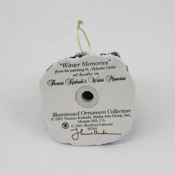 2001 Thomas Kinkade Winter Memories Cottage Ornament Winter Memories
