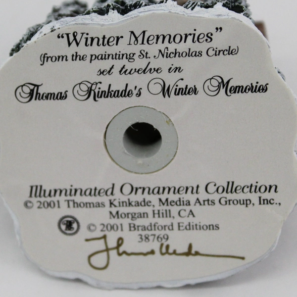 2001 Thomas Kinkade Winter Memories Cottage Ornament Winter Memories
