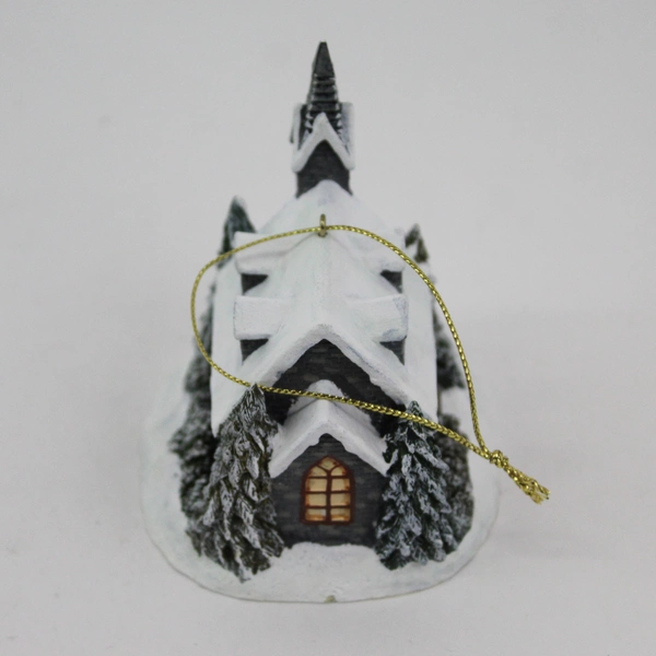 2001 Thomas Kinkade Winter Memories Cottage Ornament Light of Hope Church