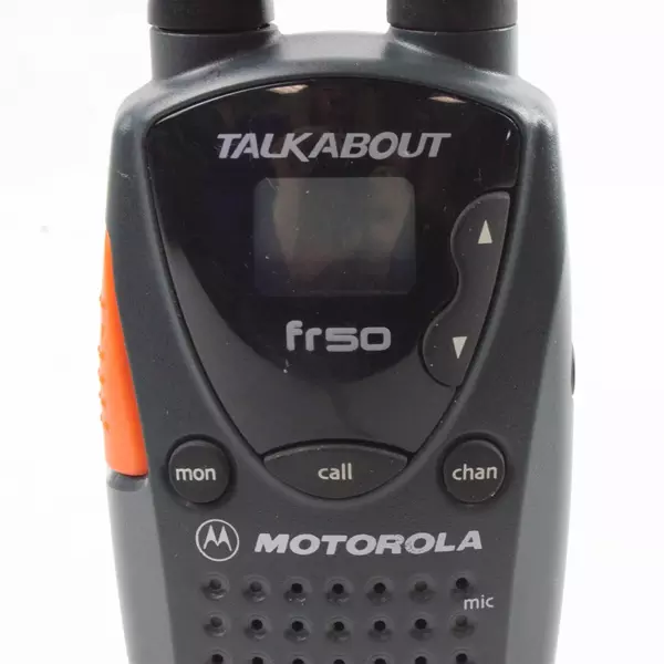Motorola Talkabout FR50 2-Way Radios Gray Set of 2 Walkie Talkies Used