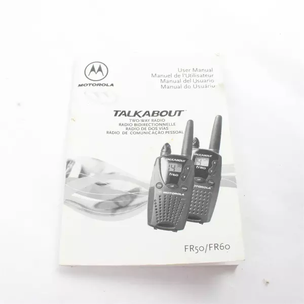 Motorola Talkabout FR50 2-Way Radios Gray Set of 2 Walkie Talkies Used
