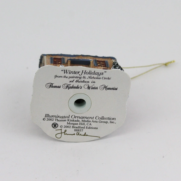 2002 Thomas Kinkade Winter Memories Cottage Ornament Winter Holidays