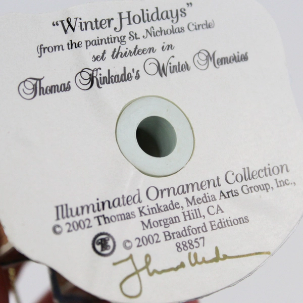 2002 Thomas Kinkade Winter Memories Cottage Ornament Winter Holidays