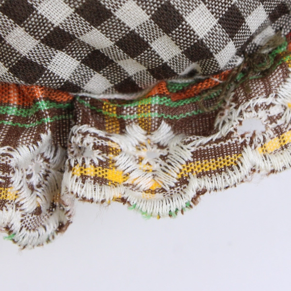 Vintage Handmade Gingham and Plaid Pincushion 4"