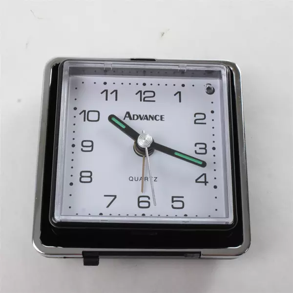 Vintage Advance Quartz Folding Travel Alarm Clock Compact Used Untested