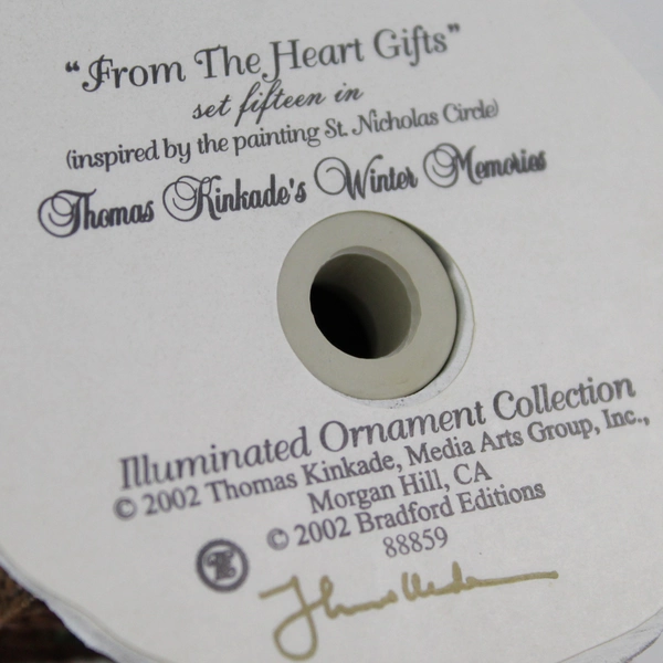 2002 Thomas Kinkade Winter Memories Cottage Ornament From the Heart Gifts