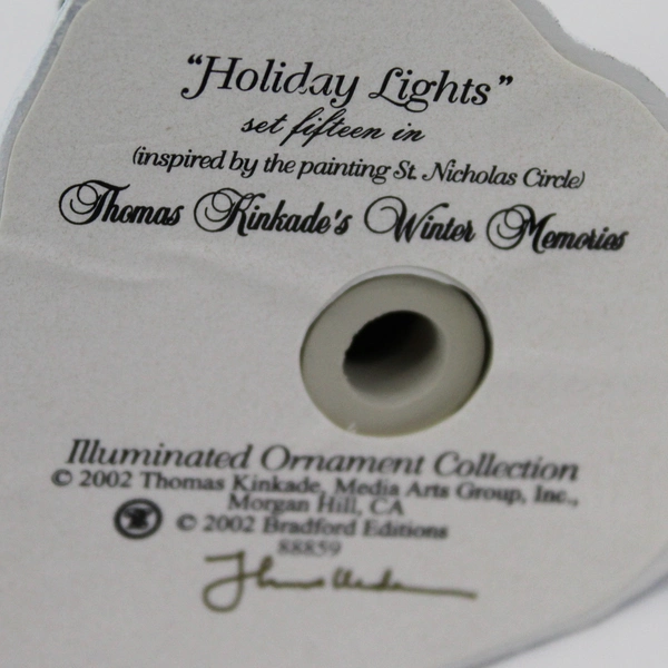 2002 Thomas Kinkade Winter Memories Cottage Ornament Holiday Lights