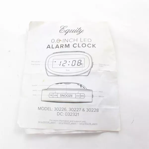 Equity Electric Red LED Digital Alarm Clock Intertek Tested Works