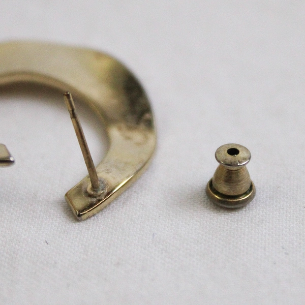 Gold Tone Wavy Hoop Earrings Modern Open Hoops