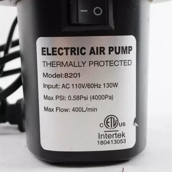 Intertek Electric Air Pump 3 Nozzles AC 110V/60Hz 130W Portable Inflator