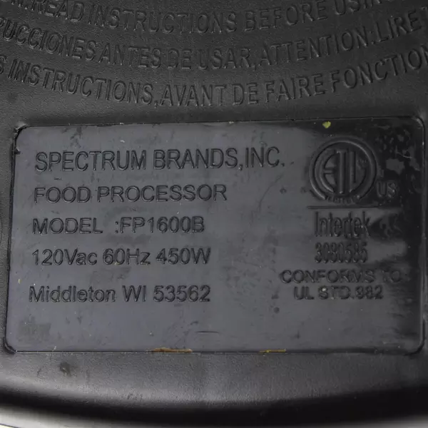 BLACK+DECKER FP1600B 8-Cup Food Processor Black Compact Tested Used